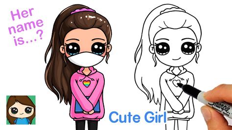 How to Draw a Cute School Girl 📚Wearing a Face Mask - YouTube