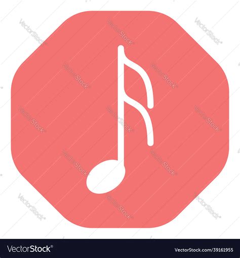 Sixteenth note on a white background Royalty Free Vector