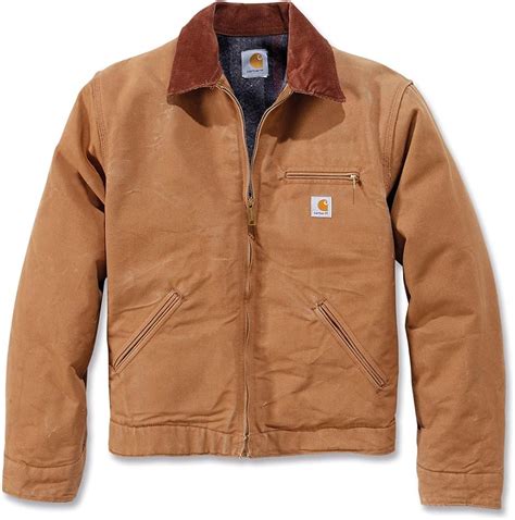 Carhartt Men's Ej001.brn Duck Detroit Work Jacket with Wool-like Lining ...