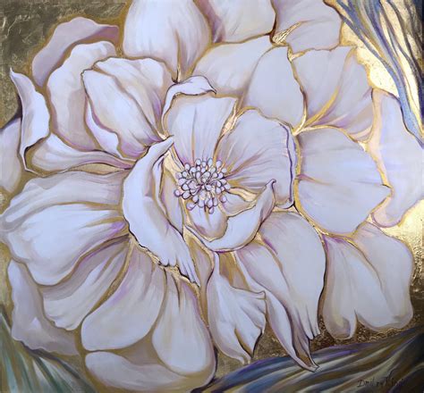 Gold Flower, Painting by Dmitry King | Artmajeur