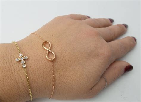 Infinity Bracelet / 14k Rose Gold Infinty Bracelet / Gold Infinity ...