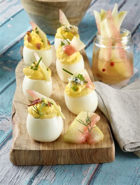 Deviled Eggs with Watermelon Dill Pickles - Watermelon Board