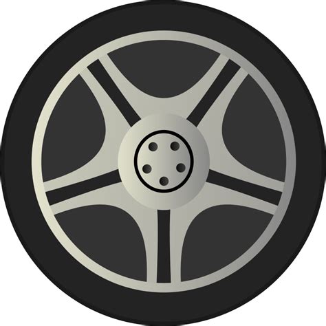 Free Clipart: Simple Car Wheel Tire Rims Side View | qubodup
