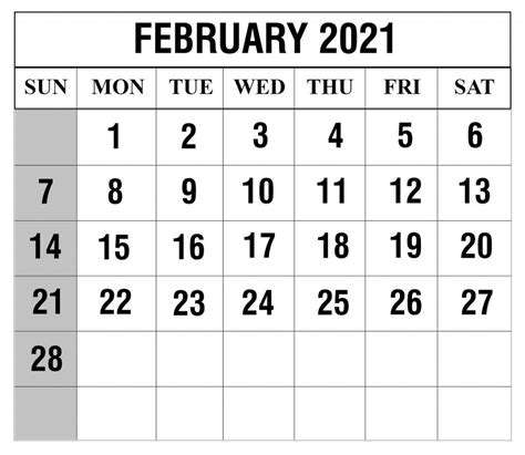 20+ February 2021 Calendar - Free Download Printable Calendar Templates ️