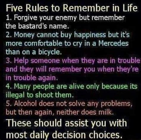 Funny Life Rules | Life rules, Tenth quotes, Quote of the week