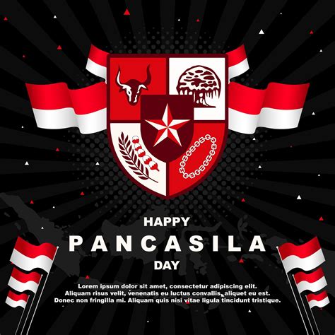 Happy Pancasila Day with Black Background 2207616 Vector Art at Vecteezy