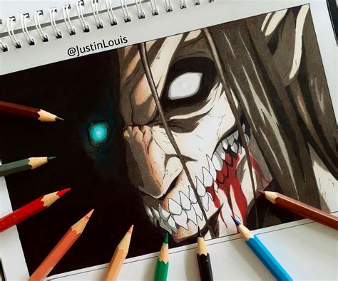 finished my drawing of attack titan : r/AnimeART