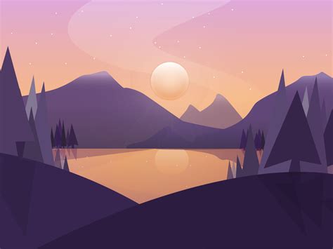 Flat Vector Landscape by Mariannah on Dribbble