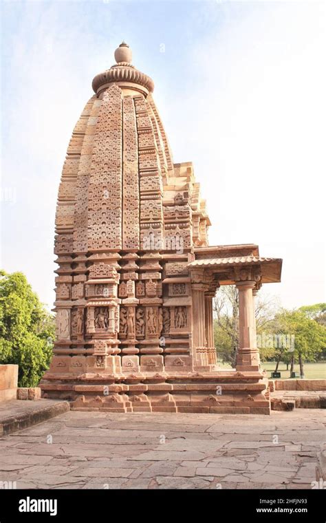 Ancient stone temple in Khajuraho, Madya Pradesh, India. UNESCO world ...