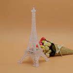 10 Inch LED Light Up Eiffel Tower, Built-in Color Changing Night Light, Battery Included Desk ...