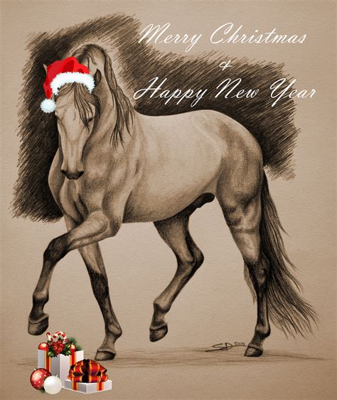 Christmas Horse Drawing at GetDrawings | Free download