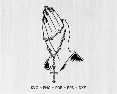 Praying Hands Rosary Beads SVG Praying Hands SVG Rosary - Etsy