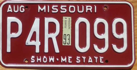 1993 Missouri vg+ | Automobile License Plate Store: Collectible License Plates for Less