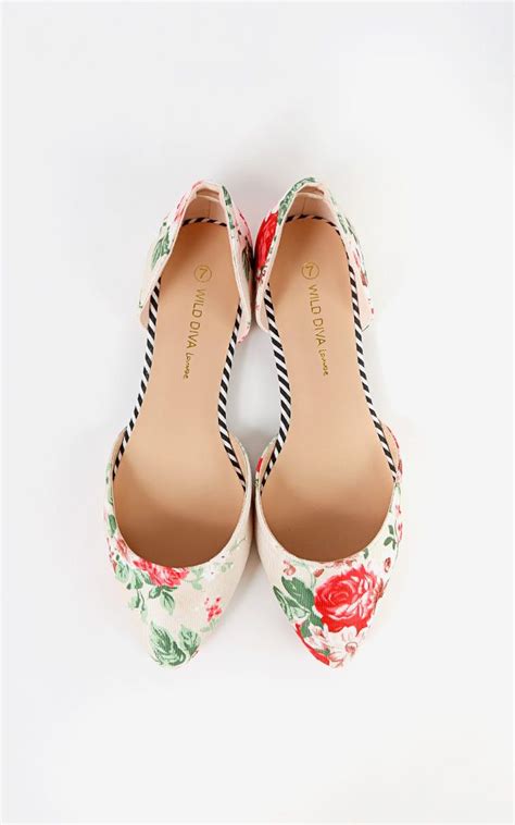 Pointy Toe Floral D'orsay Flats | MakeMeChic.com | Fun heels, Beautiful ...