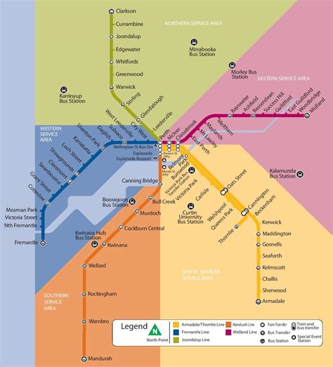 Perth rail map - Ontheworldmap.com