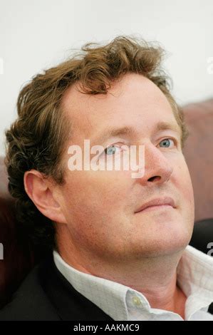 Piers Morgan former national newspaper editor pictured at The Guardian Hay Festival 2005 Powys ...