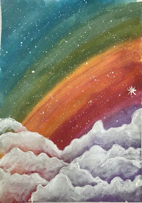 Acrylic Paint Rainbow | Resim, Tuval resimleri, Çizim