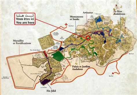 Route map, Walking routes, Fez morocco