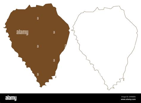 Bear island (Kingdom of Norway, Svalbard archipelago) map vector illustration, scribble sketch ...