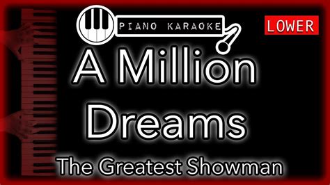 A Million Dreams (Lower -4) - The Greatest Showman - Piano Karaoke Instrumental - YouTube