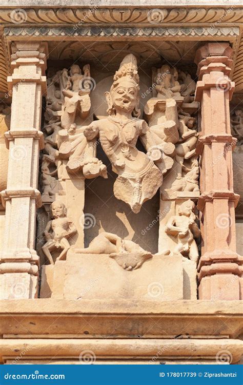 Erotic Sculpture At Vishvanatha Temple At The Western Temples Of Khajuraho In Madhya Pradesh ...