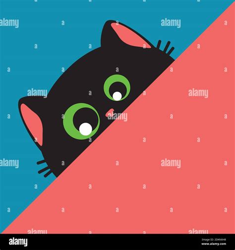 Cute cartoon black cat and stripes abstract illustration Stock Vector Image & Art - Alamy