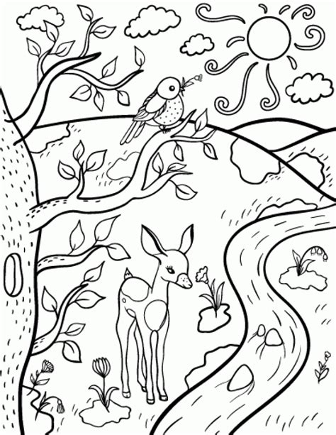 Get This Free Simple Spring Coloring Pages for Children af8vj