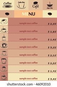 Coffee Shop Menu Stock Vector (Royalty Free) 46092010 | Shutterstock