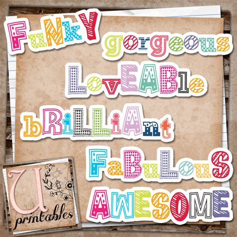 RebeccaB Designs: FREE Printable - Funky Word Art