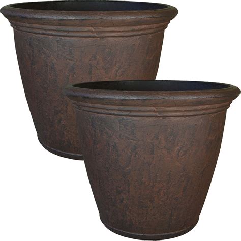 Sunnydaze Anjelica Flower Pot Planter, Outdoor/Indoor Unbreakable ...