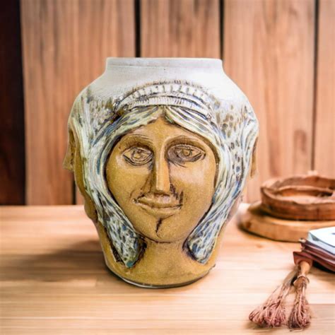 Handmade Pottery Face Vase Vintage Canadian Studio Pottery - Etsy