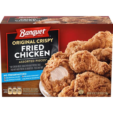 Banquet Bone-In Original Crispy Fried Chicken, 42 oz (Frozen) - Walmart.com