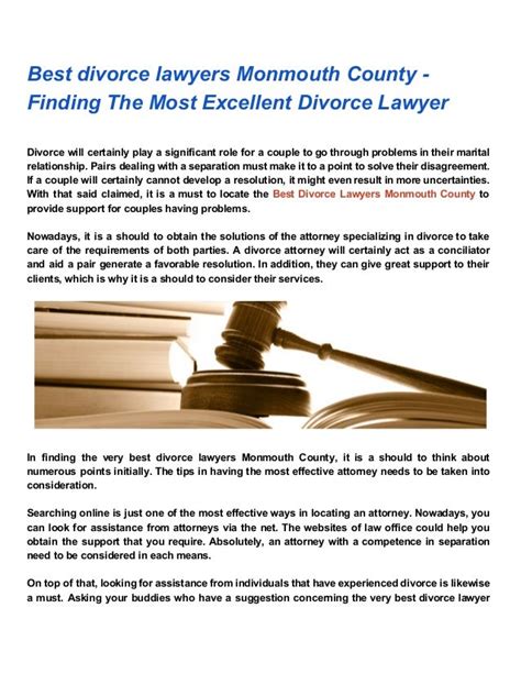 Best divorce lawyers monmouth county finding the most excellent divorce lawyer