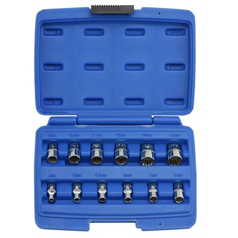 Neiko 12-Piece 1/4-Inch Drive Octa-Metric Spline Socket Set - Walmart ...