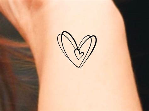 Hearts Outline Temporary Tattoo / Heart Tattoo / Love Tattoo / Small Heart Tattoo - Etsy | Small ...