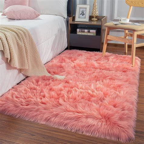 Junovo Luxury Fuzzy Area Rug for Kids Room, Bedroom & Living Room, Non ...