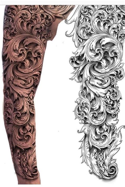 scroll tattoo sleeve - Google Search - | Scroll tattoos, Filigree tattoo, Tattoo sleeve designs