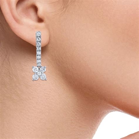 Diamond Drop Earrings 1/3 ct tw Round 14K White Gold | Jared