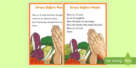 Grace Before Meals A4 Display Poster (Teacher-Made)