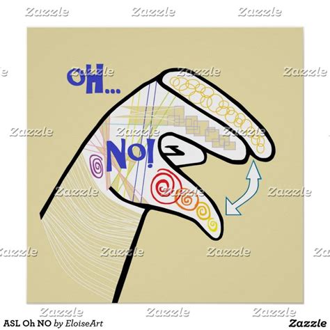 ASL Oh NO Poster | Zazzle | Baby sign language flash cards, Sign ...