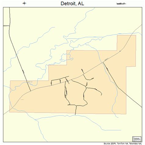 Detroit Alabama Street Map 0120392