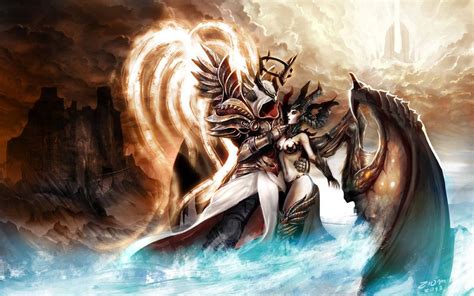 Diablo 3 Anniversary - Inarius and Lilith by Ziom05 on deviantART | Angel art, Diablo, Angel warrior