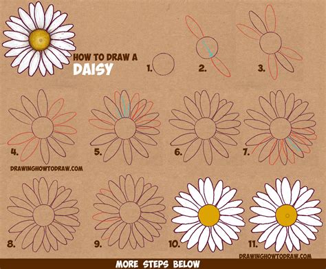 Easy Step By Step Drawing Flowers