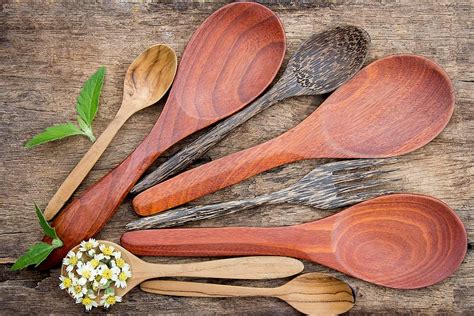 brown, beige, wooden, kitchen ladles, gray, surface, ladle, flower, table, wood - material | Pxfuel