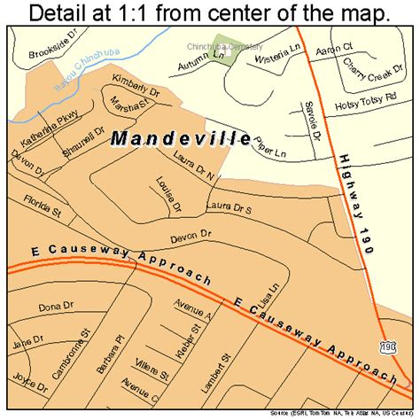 Mandeville Louisiana Street Map 2248225