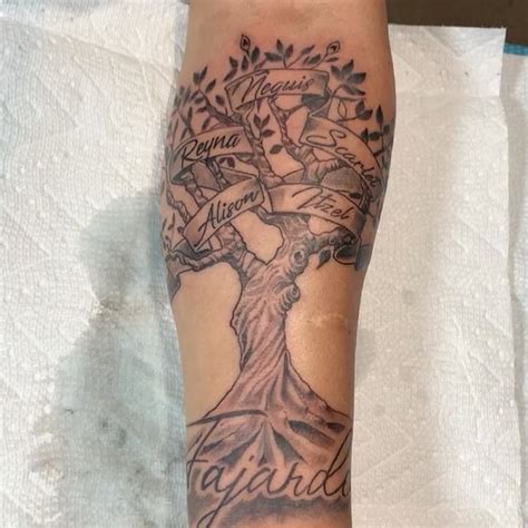 Family Tree Tattoo On Forearm