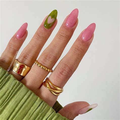 20 Pink and Green Nail Ideas with Juicy, Watermelon Sugar Vibes