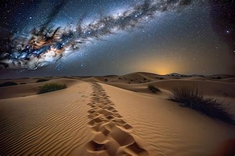 Premium AI Image | Milky way over sand dunes at night Long exposure ...