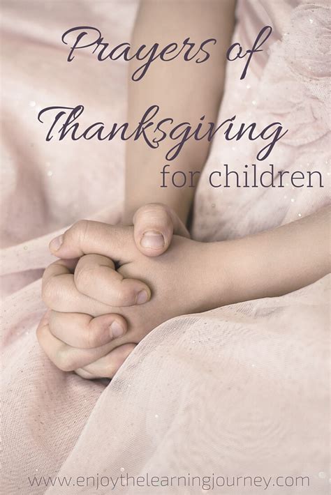 Prayers of Thanksgiving for Children - Enjoy the Learning Journey