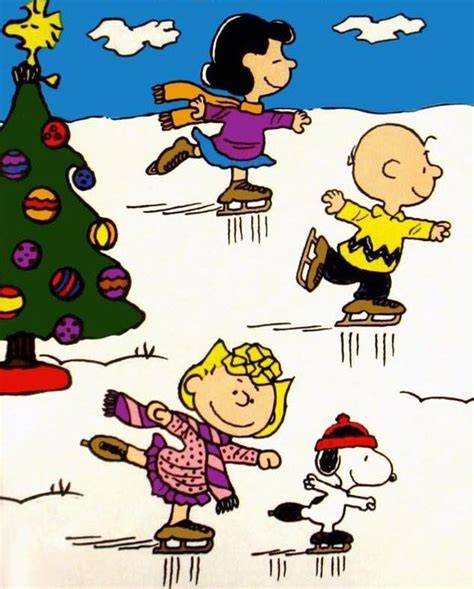 Skating with the Peanuts gang. | Funny christmas wallpaper, Christmas ...